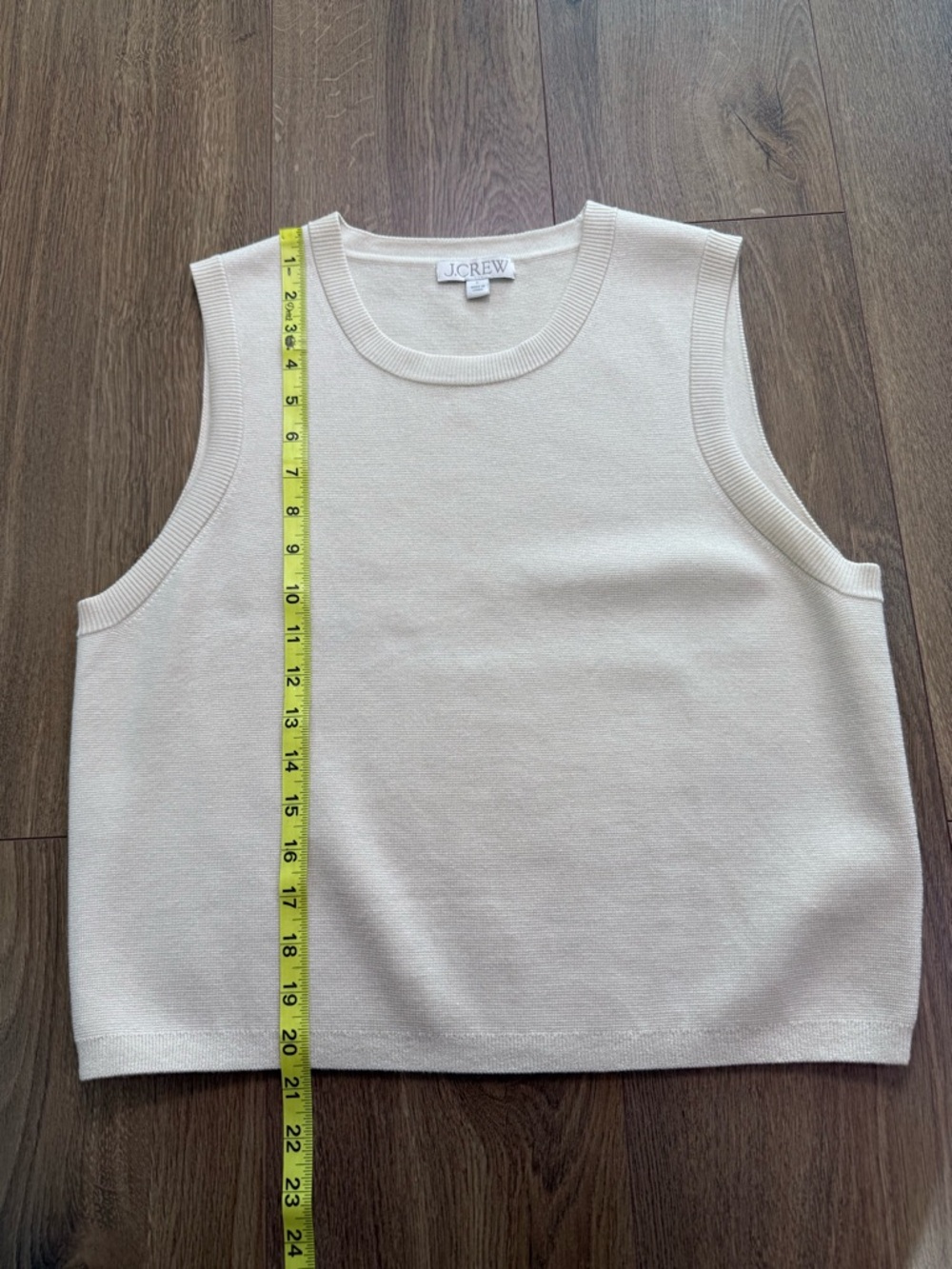 J. Crew Sweater Shell In Tencel Lyocell Blend Cream Ivory Size Large Preppy - Picture 9 of 9